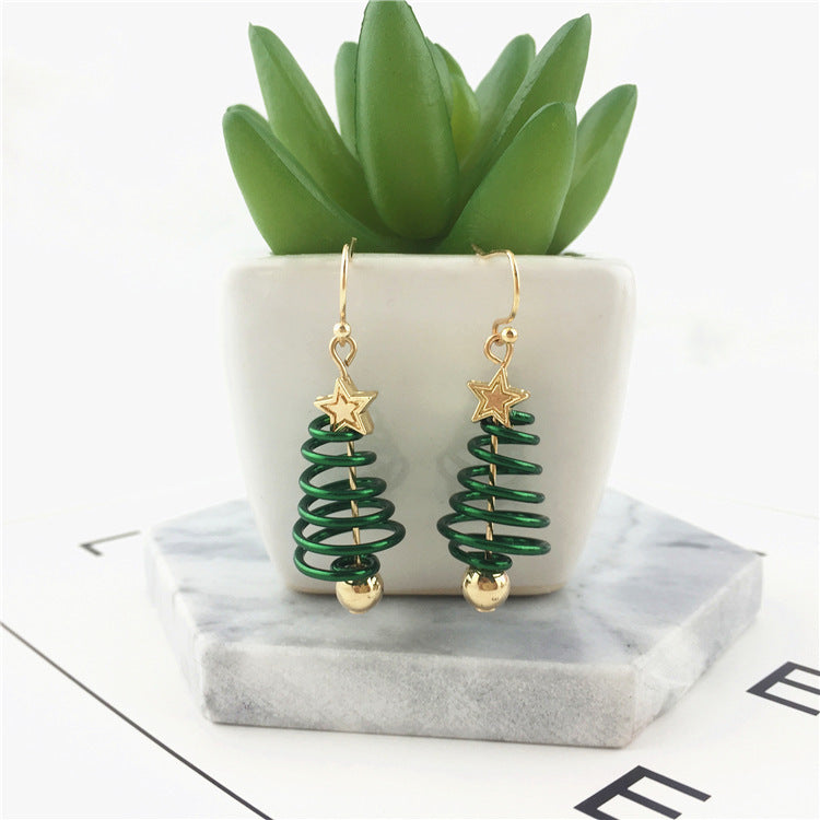 Christmas Earrings Tree Star for Happy Christmas