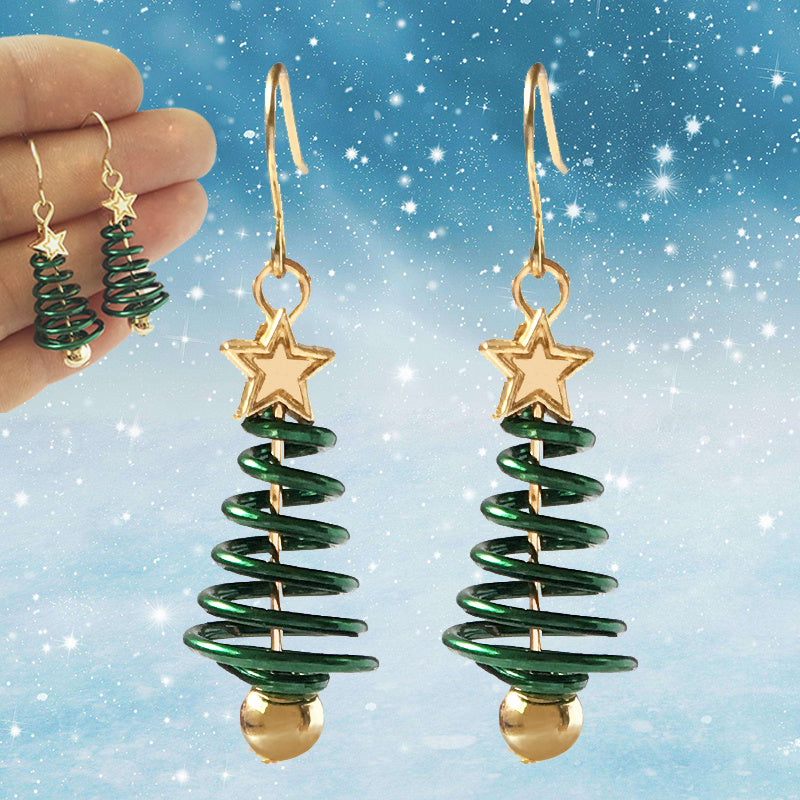 Christmas Earrings Tree Star for Happy Christmas