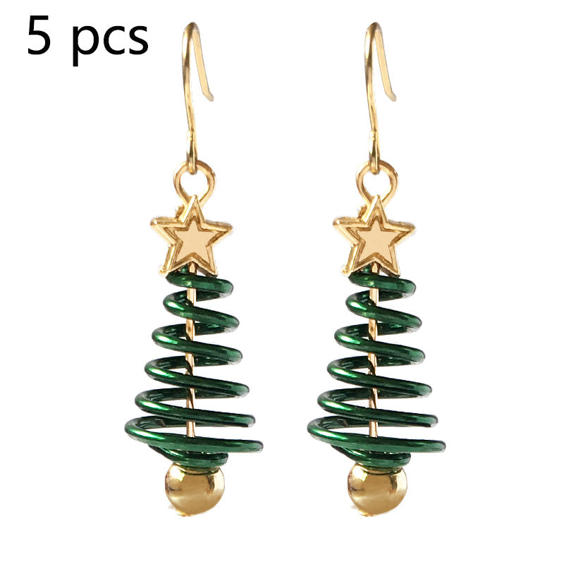 Christmas Earrings Tree Star for Happy Christmas