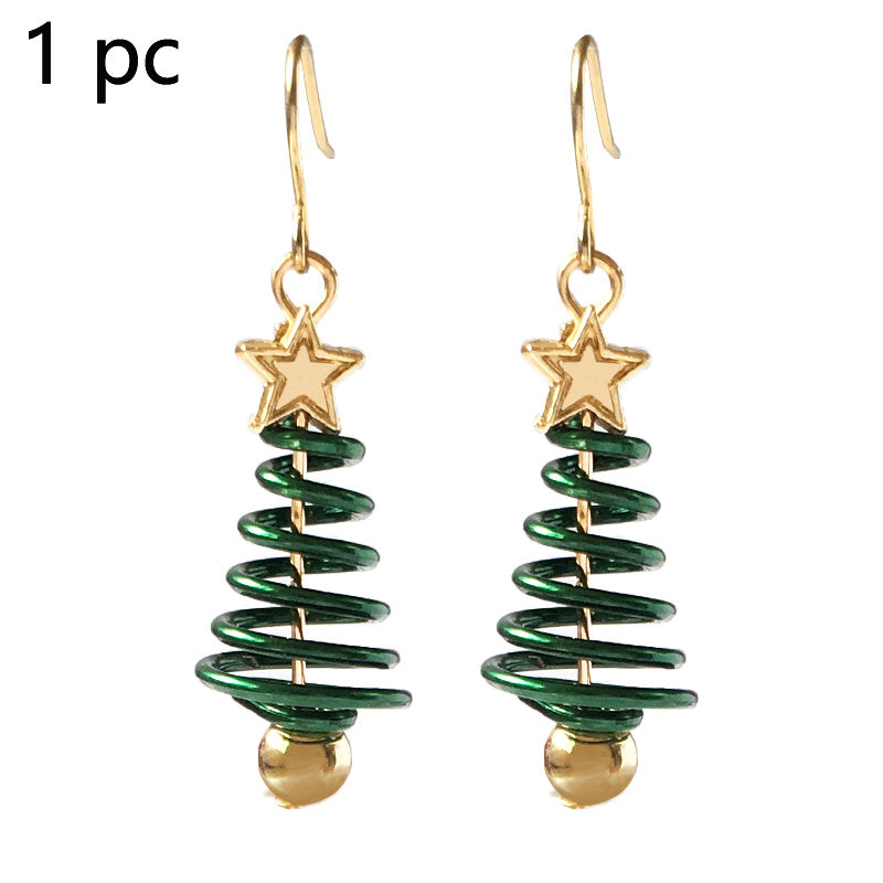 Christmas Earrings Tree Star for Happy Christmas