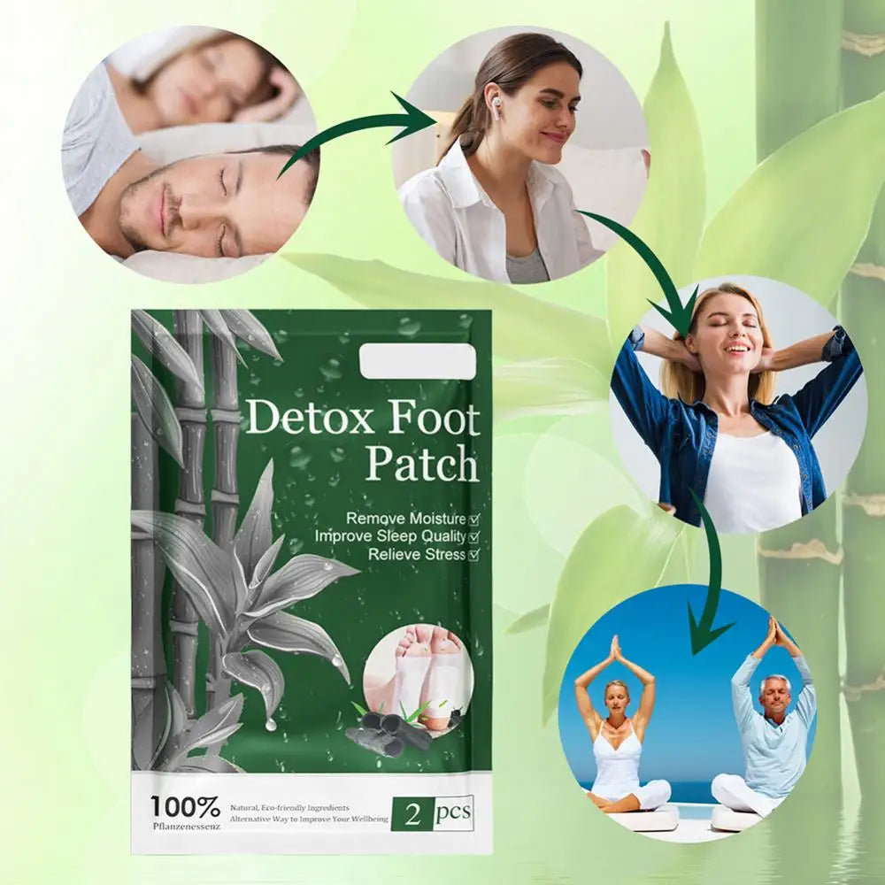 Detox Foot Patches Pads Natural Herbal Relieve Stress Help Sleeping Feet Body Toxins Detoxification Cleansing Pad Health Care