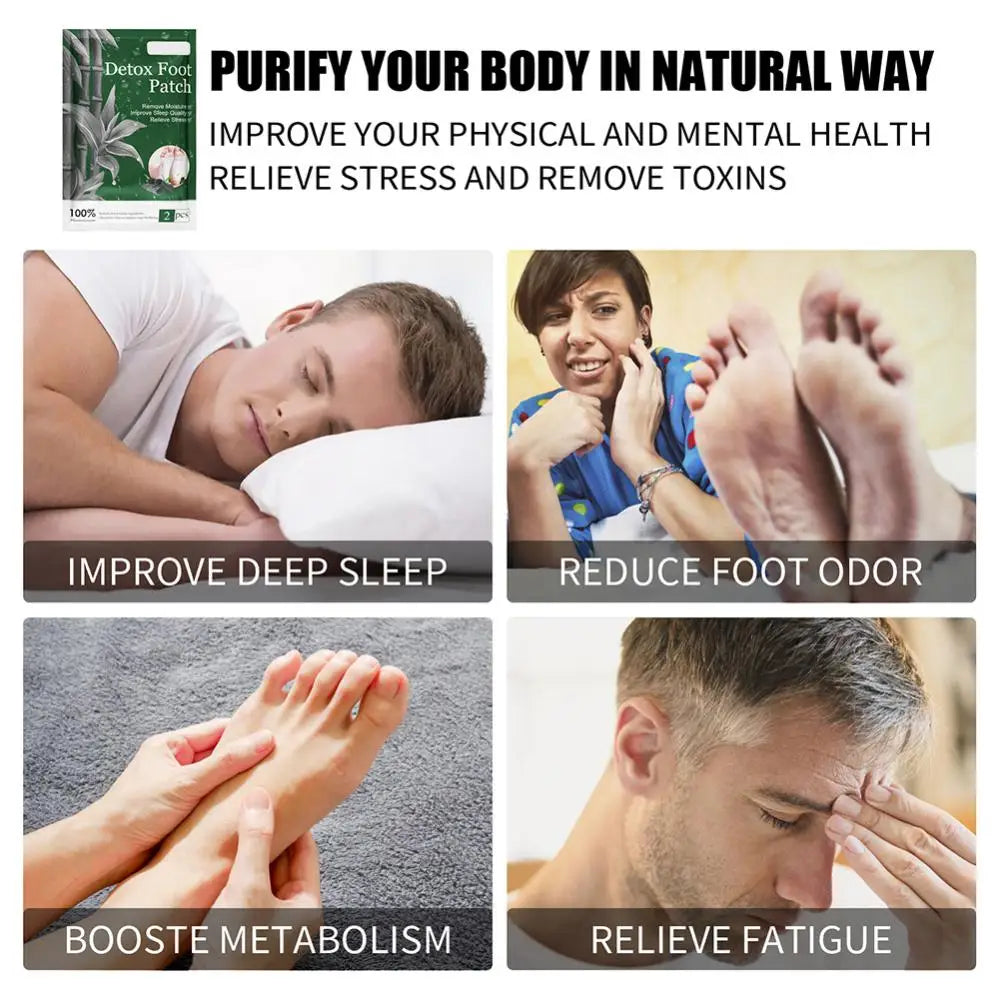 Detox Foot Patches Pads Natural Herbal Relieve Stress Help Sleeping Feet Body Toxins Detoxification Cleansing Pad Health Care